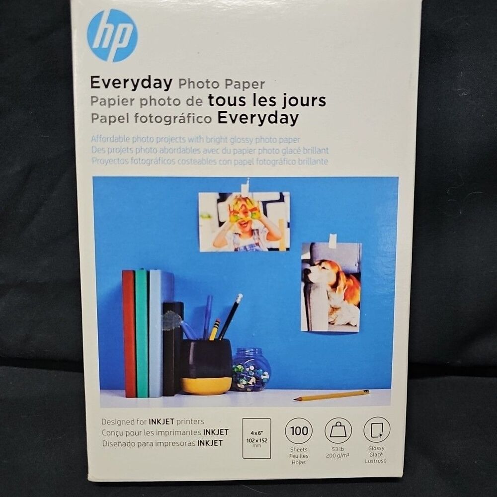 HP Everyday Glossy Photo Paper | 100 Sheets | 4 x 6 in | CR759A